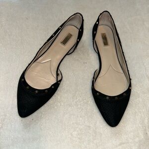 Jennifer Lopez Studded Black Flats - Size 9